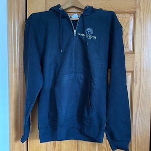 White Lotus Navy Zip Up Hoodie